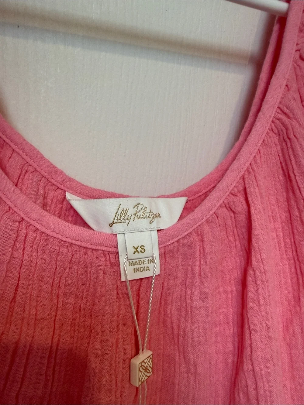 Lilly Pulitzer Pink Puff Sleeve Tiered Swim Cover Up Dress